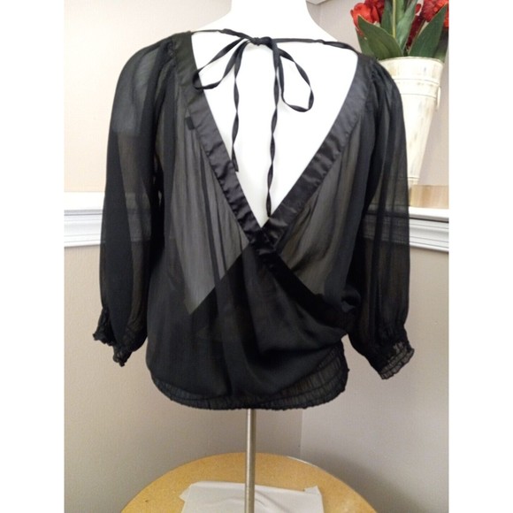 Guess womens Total sheer 3/4 sleeve Blouse‎  size small - Picture 5 of 14